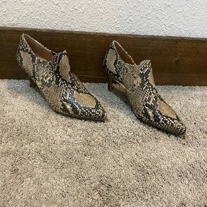 Inez Snakeskin Booties